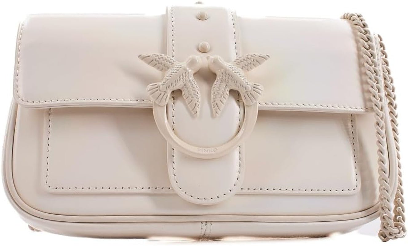 Pinko Ladies Love One Pocket C Naplack Color Block Väska Dam Väskor Naty Shop Z14B_White + vitt färgblock