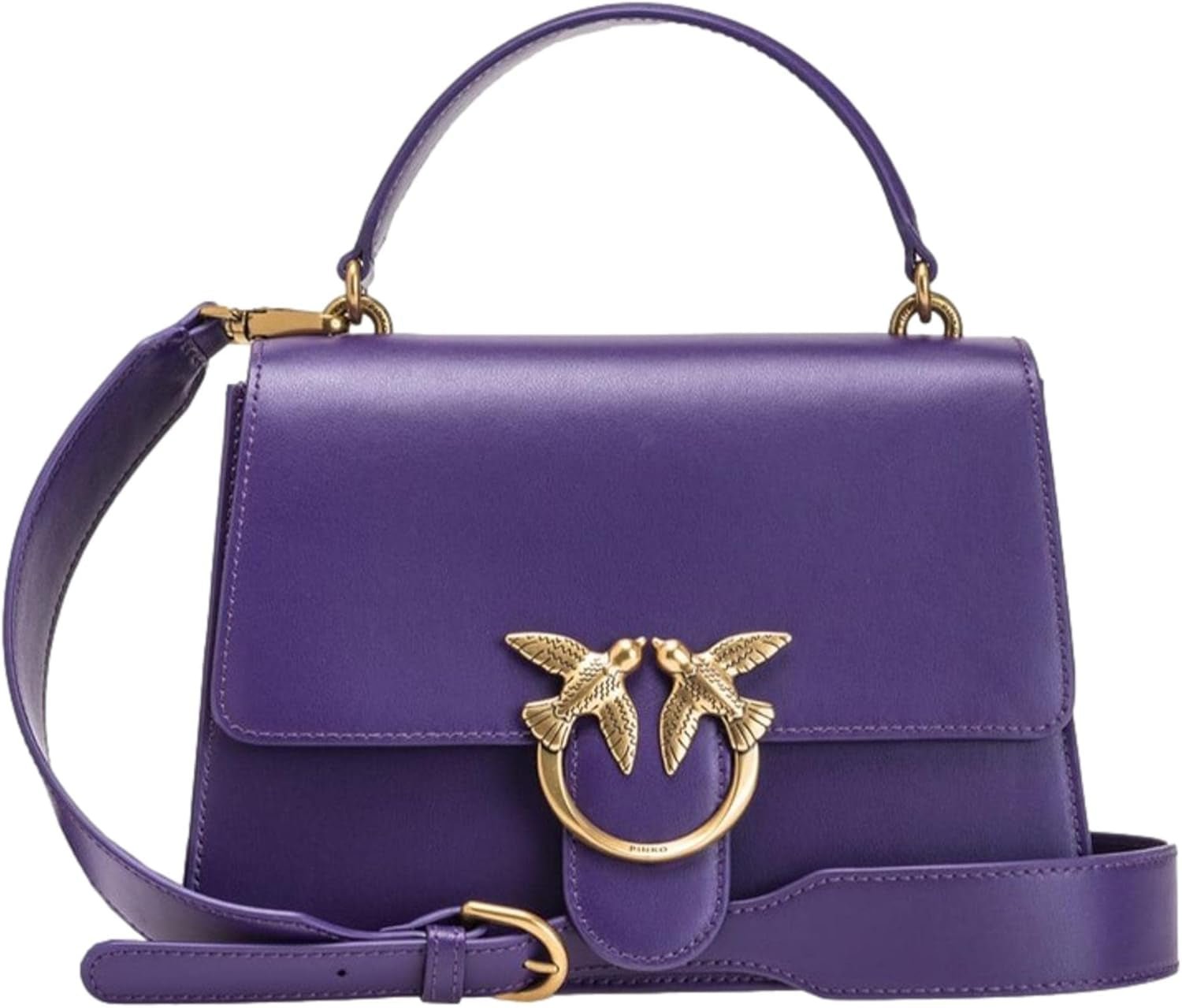 Pinko Ladies Love One Top Handle Classic Li Bag Damväskor Naty Shop J11Q_Violet Plumeria-Antik Guld
