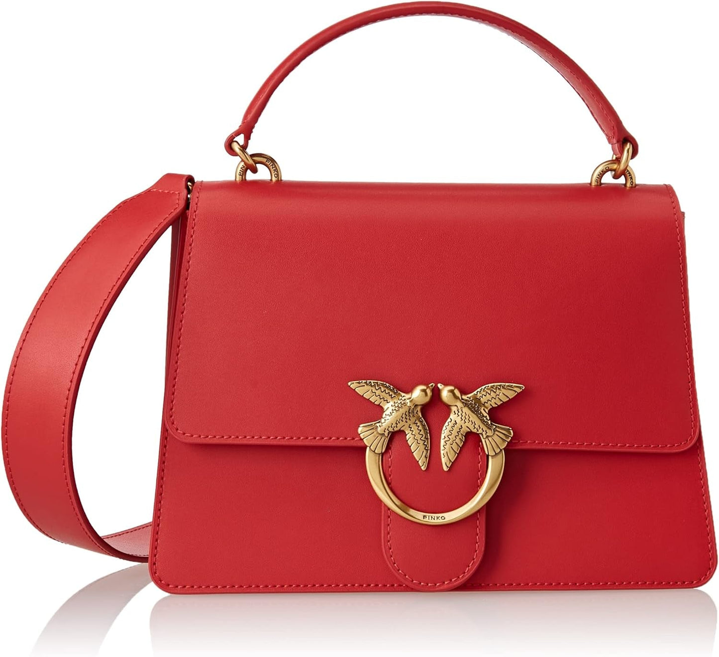 Pinko Ladies Love One Top Handle Classic Li Bag Damväskor Naty Shop R41Q_Red Granat - Antique Gold