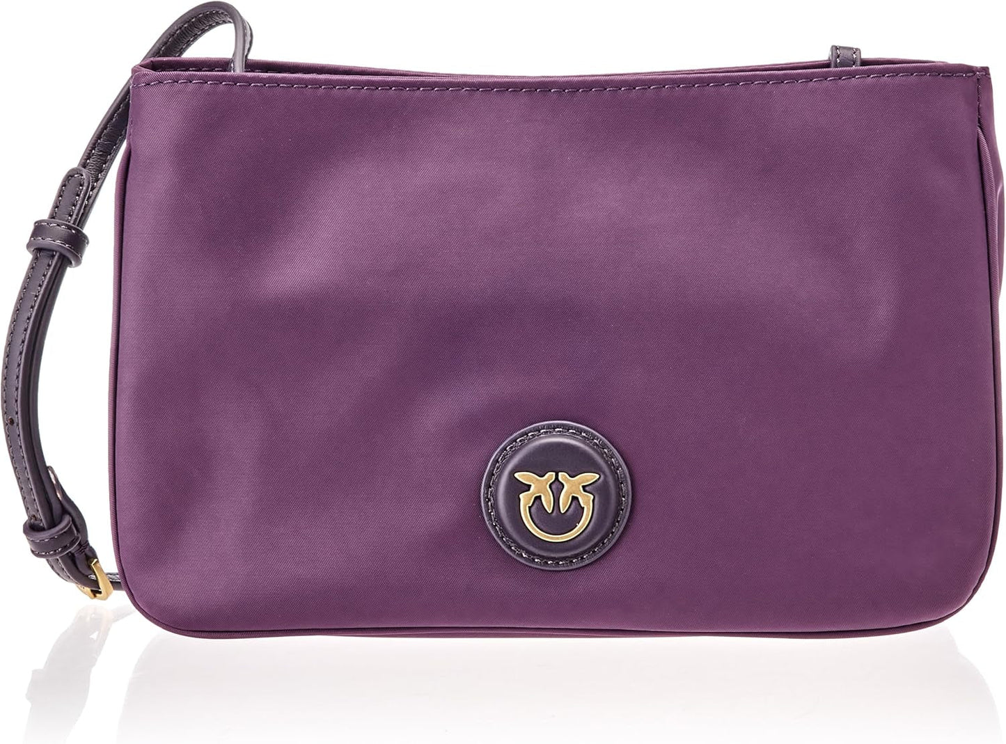 Pinko Dam Återvunnen Gate Platt HORISONTALT REPETERAD Damväskor Naty Shop W84Q_Viola Uva-Antik Guld