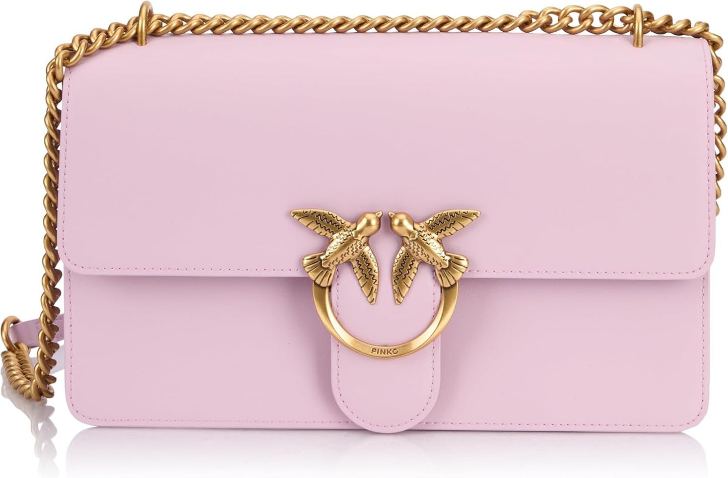 Pinko Love One Classic Dc Calf Leather Bag, wgq_lilac- Antika guldväskor Dam Naty Shop Standardtitel