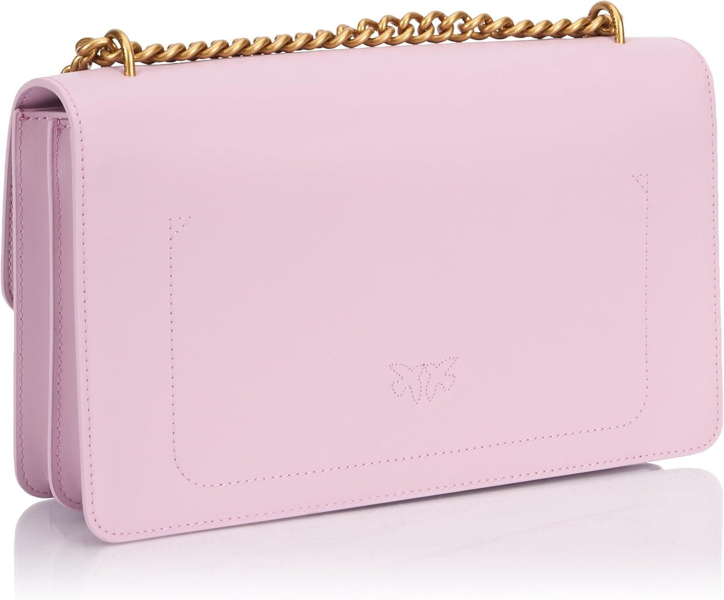 Pinko Love One Classic Dc kalvläderväska, wgq_lilac- antikguld Damväskor Naty Shop