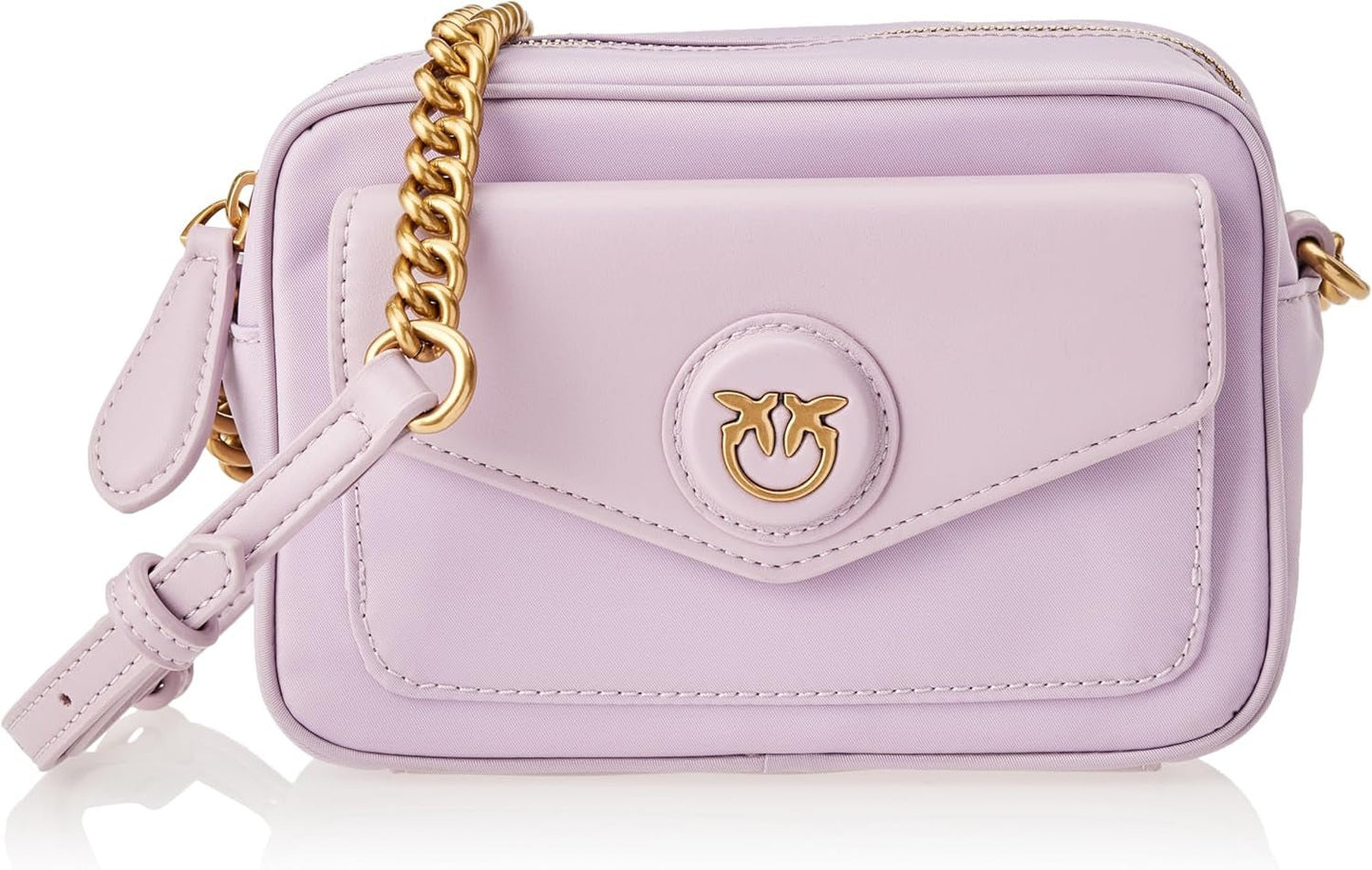 Pinko Nyllo Gate Camera CASE Återvunnen NYLO Damväskor Naty Shop Y48Q_Tulip violett- antikt guld