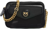 Pinko Nyllo Gate Camera CASE Återvunnen NYLO Damväskor Naty Shop Z99Q_Antik Svart-Guld