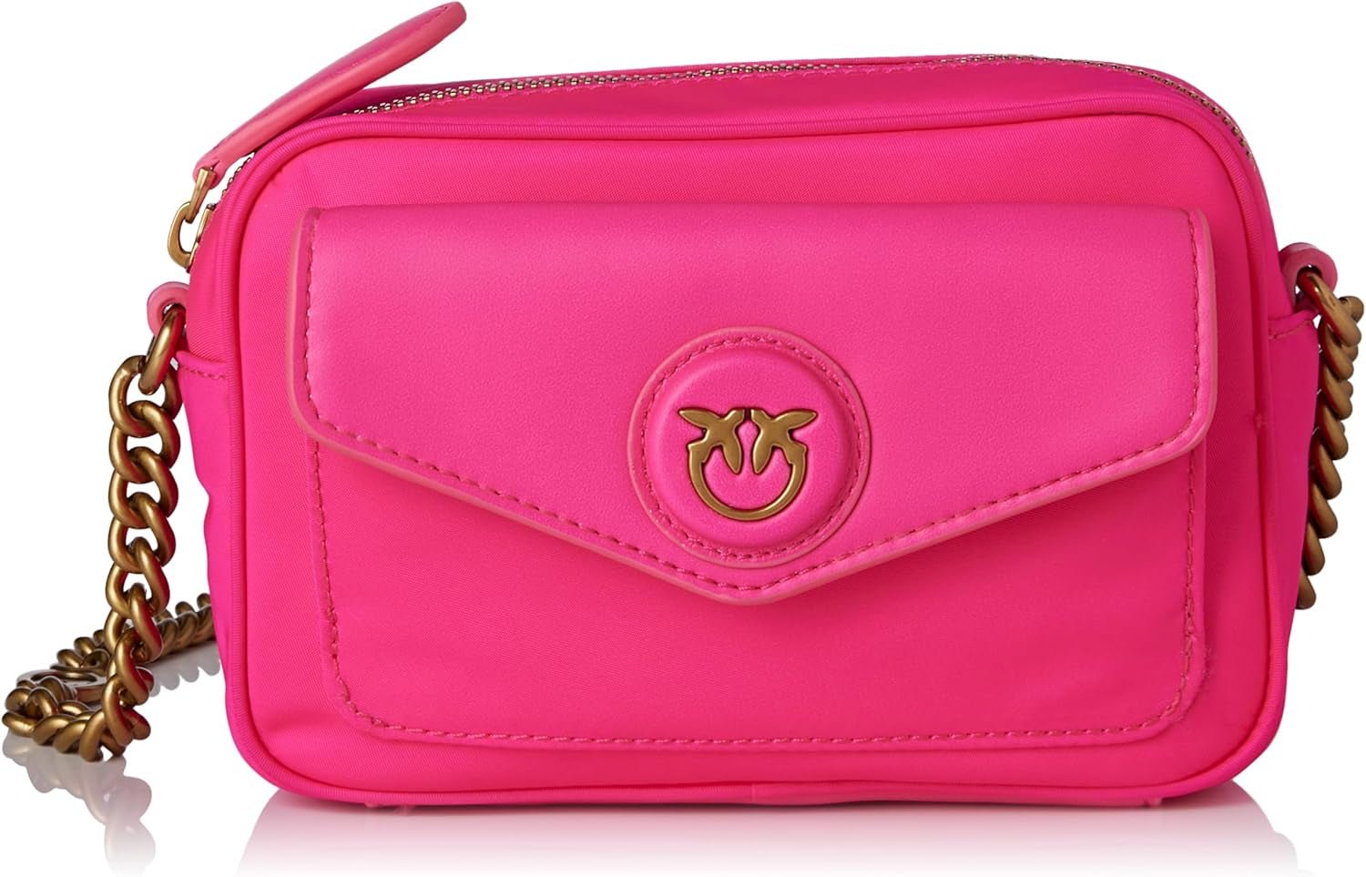 Pinko Nyllo Gate Camera CASE Återvunnen NYLO Damväskor Naty Shop N17Q_Pink Pink Pinko-Antik Guld
