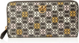Pinko Ryder-dragkedja för kvinnor runt lädertryck Logotyp Resetillbehör Plånbok, Zm7q_Black/Brown/White.Antique Go Wallet Women Naty Shop Standardtitel