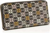 Pinko Ryder dragkedja för kvinnor runt lädertryck Logotyp Resetillbehör Plånbok, Zm7q_Black/Brown/White.Antique Go Wallet Women Naty Shop