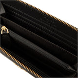 Pinko Ryder dragkedja för kvinnor runt lädertryck Logotyp Resetillbehör Plånbok, Zm7q_Black/Brown/White.Antique Go Wallet Women Naty Shop