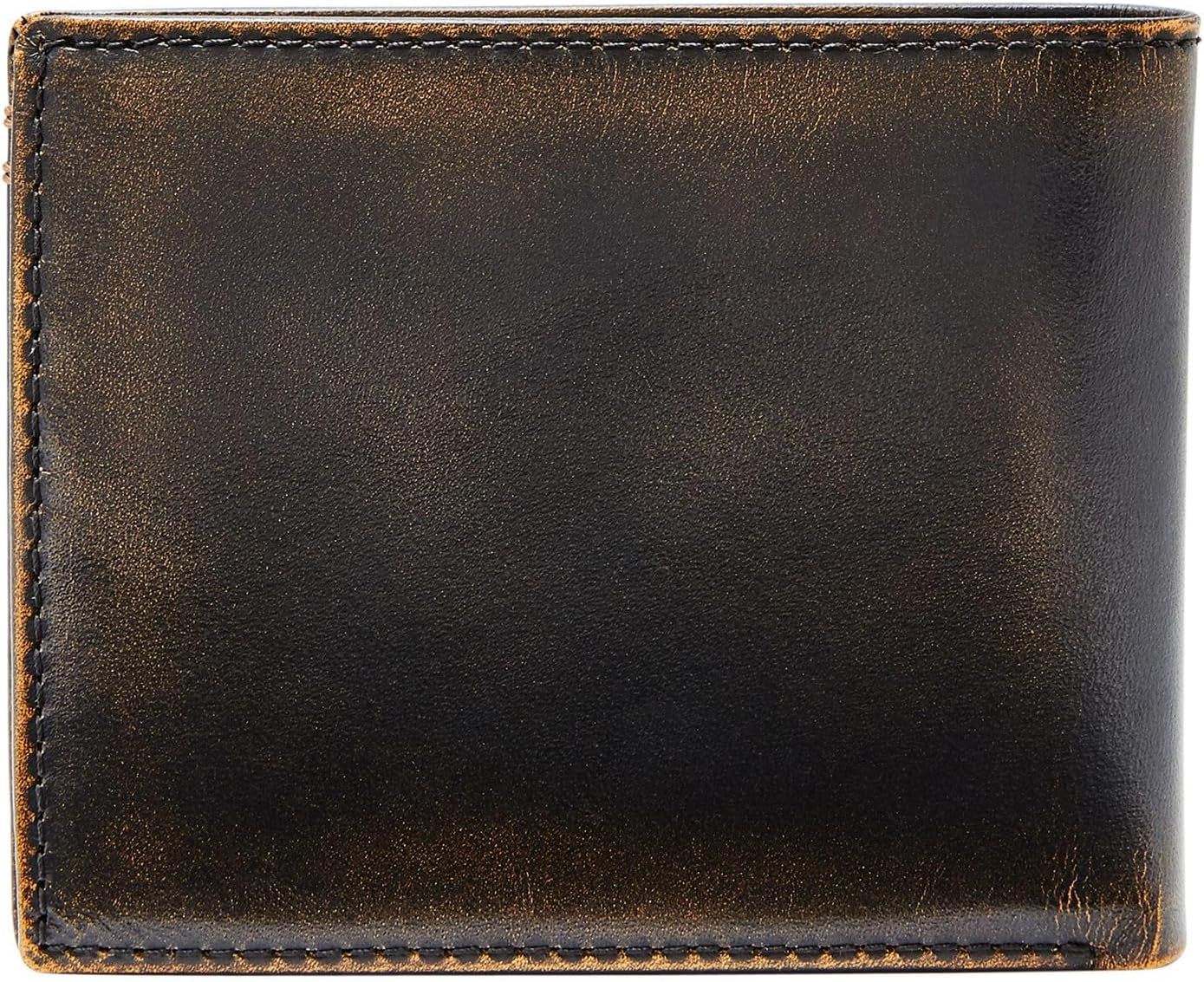 Fossil Wade Läder Bifold-plånbok för män 11,43 cm L x 1,905 cm B x 8,89 cm H Herrplånbok Naty Shop