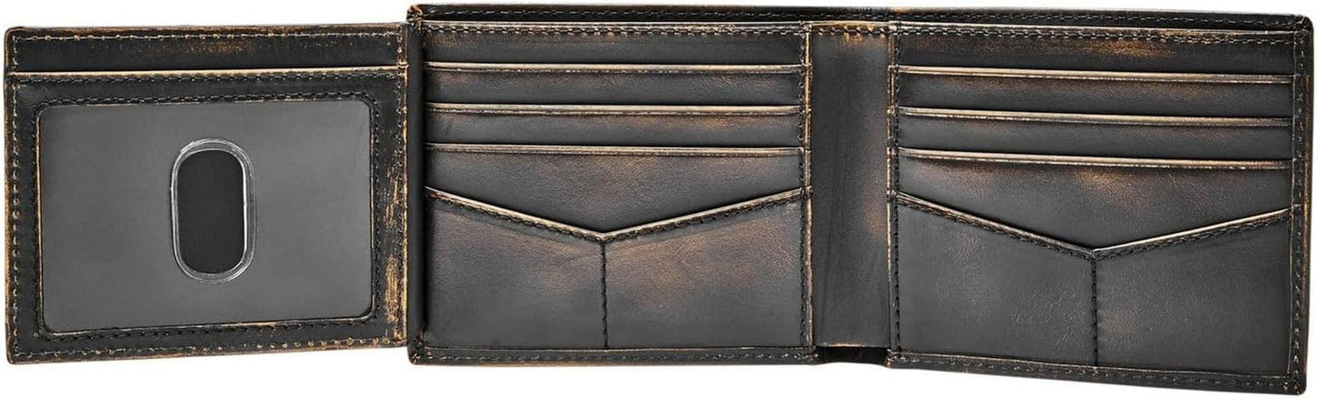 Fossil Wade Läder Bifold-plånbok för män 11,43 cm L x 1,905 cm B x 8,89 cm H Herrplånbok Naty Shop