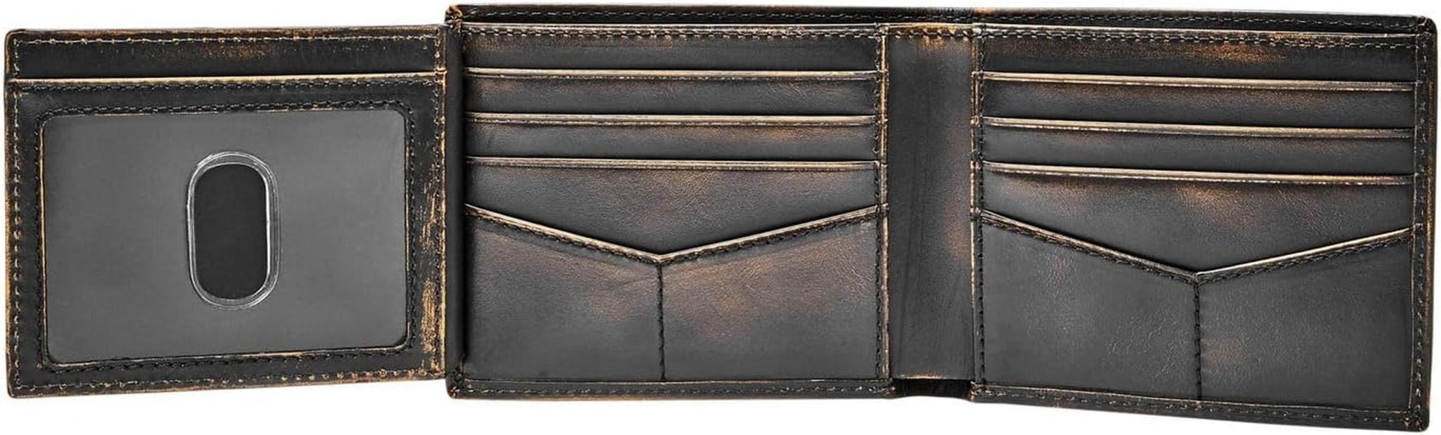 Fossil Wade Läder Bifold-plånbok för män 11,43 cm L x 1,905 cm B x 8,89 cm H Herrplånbok Naty Shop