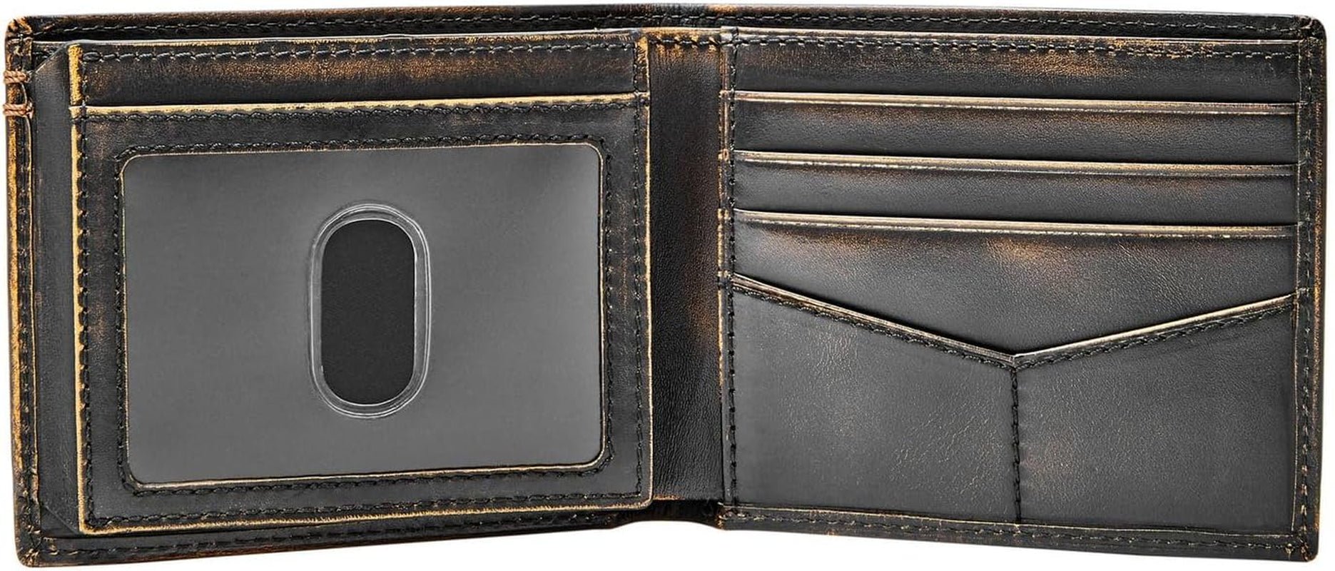 Fossil Wade Läder Bifold-plånbok för män 11,43 cm L x 1,905 cm B x 8,89 cm H Herrplånbok Naty Shop