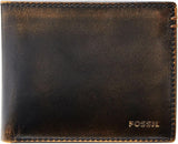 Fossil Wade Läder Bifold-plånbok för män 11,43 cm L x 1,905 cm B x 8,89 cm H Naty Shop Herrplånbok Svart
