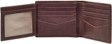 Fossil Ingram Läder Bifold-plånbok för män 11,43 cm L x 1,905 cm B x 8,89 cm H Herrplånbok Naty Shop