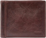 Fossil Ingram Läder Bifold-plånbok för män 11,43 cm L x 1,905 cm B x 8,89 cm H Herrplånbok Naty Shop Brown