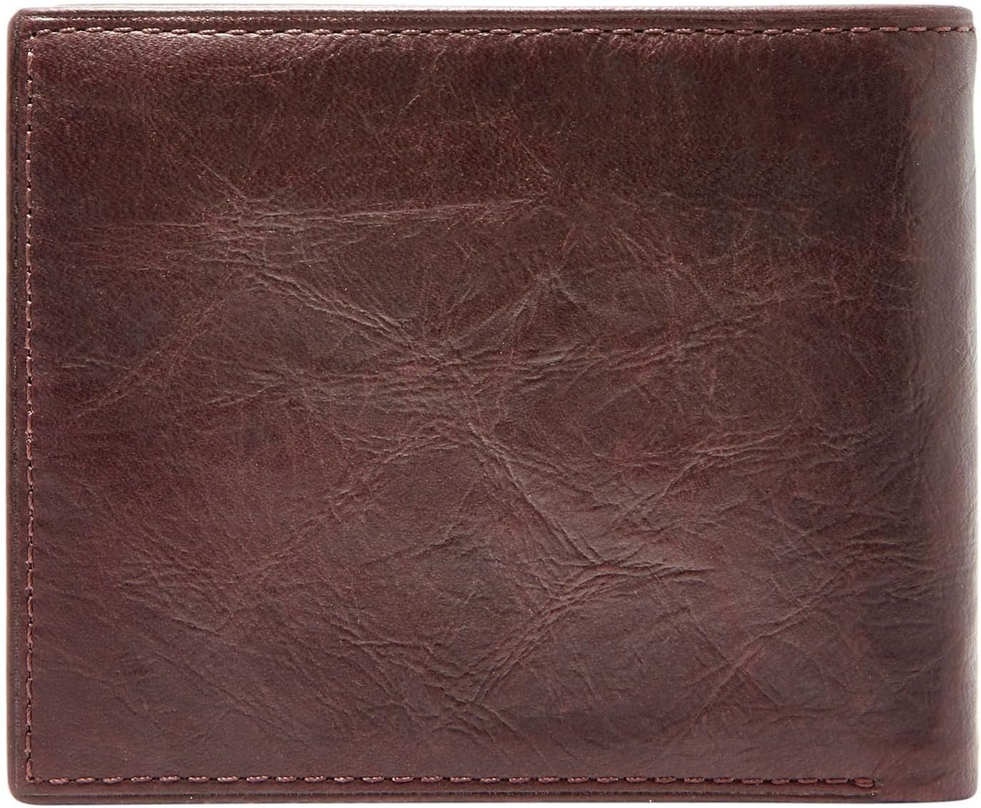 Fossil Ingram Läder Bifold-plånbok för män 11,43 cm L x 1,905 cm B x 8,89 cm H Herrplånbok Naty Shop
