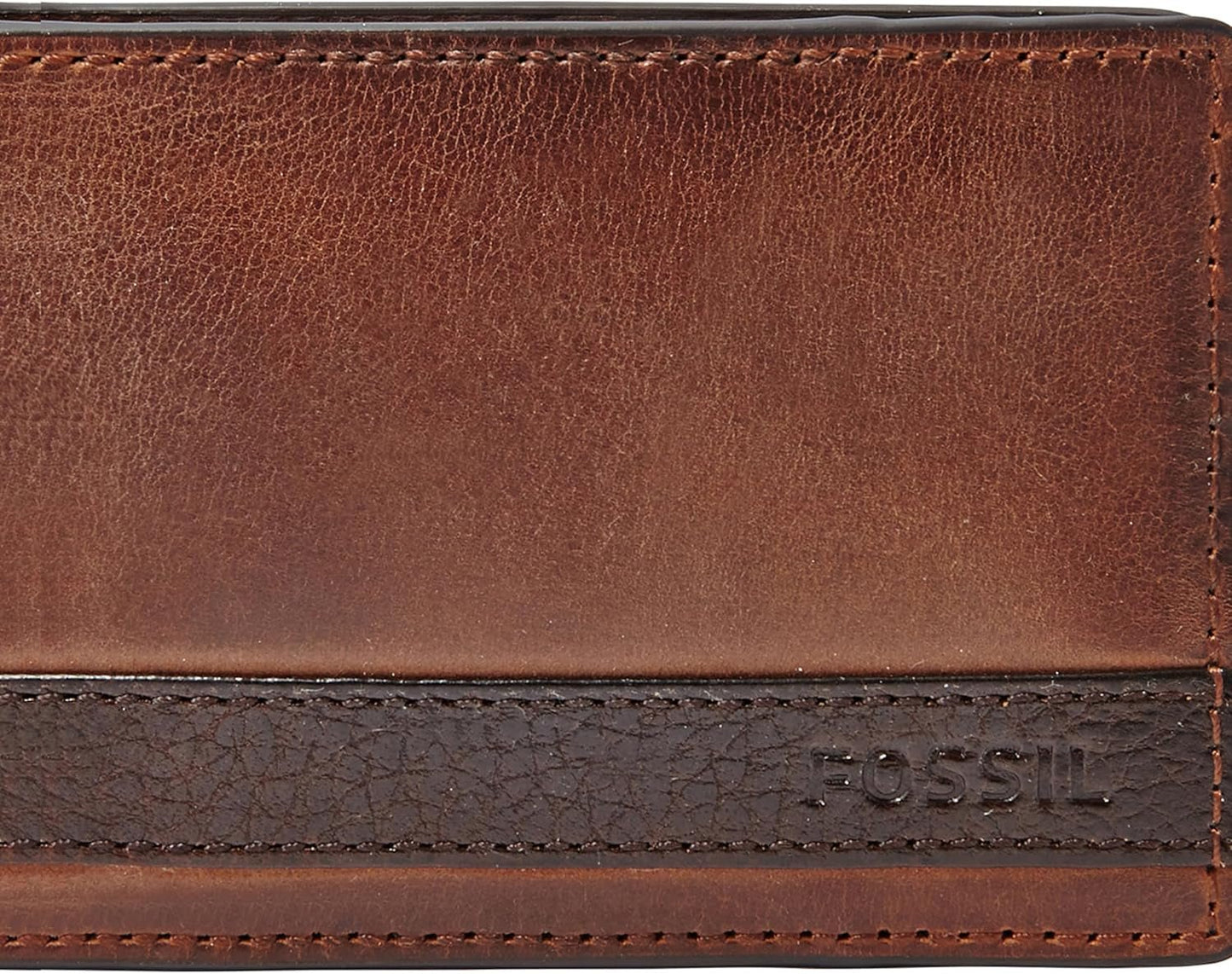 Fossil Quinn Läder Bifold-plånbok för män 10 cm L x 1,5 cm B x 7 cm H Herrplånbok Naty Shop