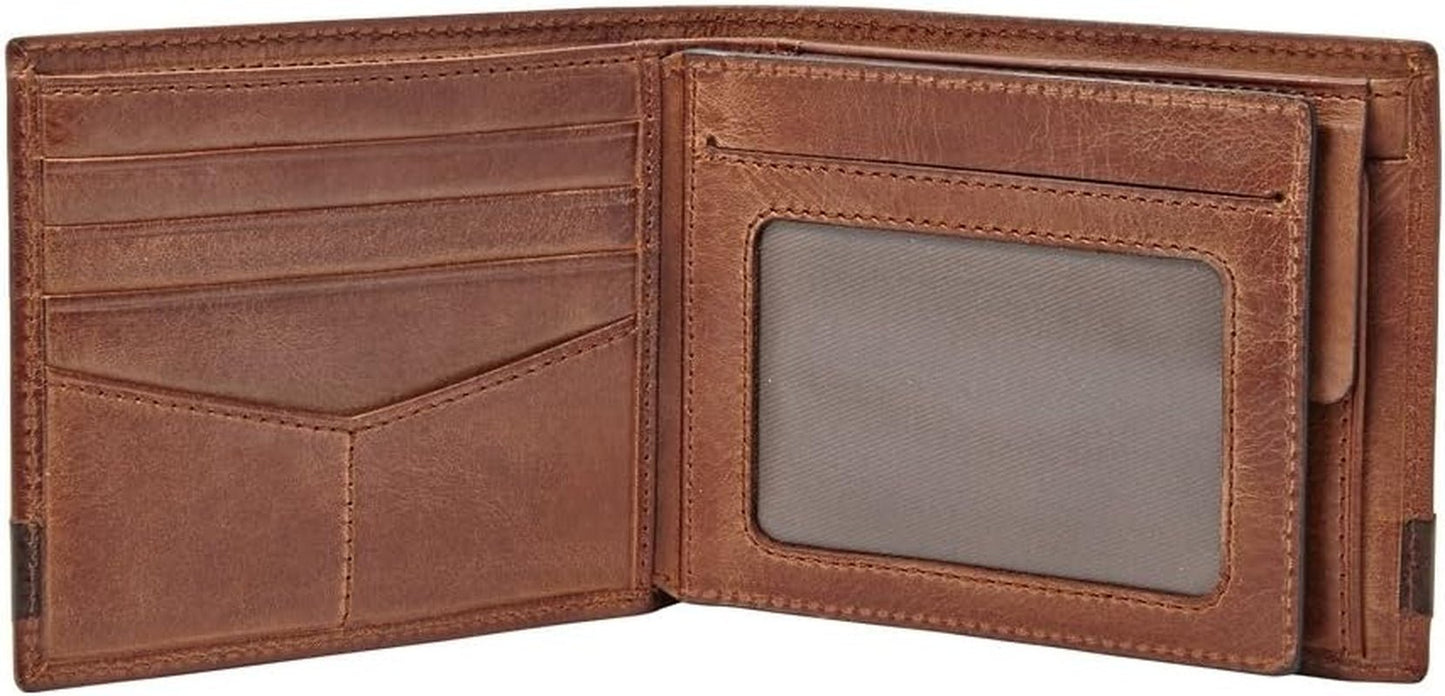 Fossil Quinn Läder Bifold-plånbok för män 11,43 cm L x 2,54 cm B x 9,525 cm H Herrplånbok Naty Shop