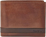 Fossil herrplånbok Quinn Läder Bifold 11,43 cm L x 2,54 cm B x 9,525 cm H Herrplånbok Naty Shop Brown