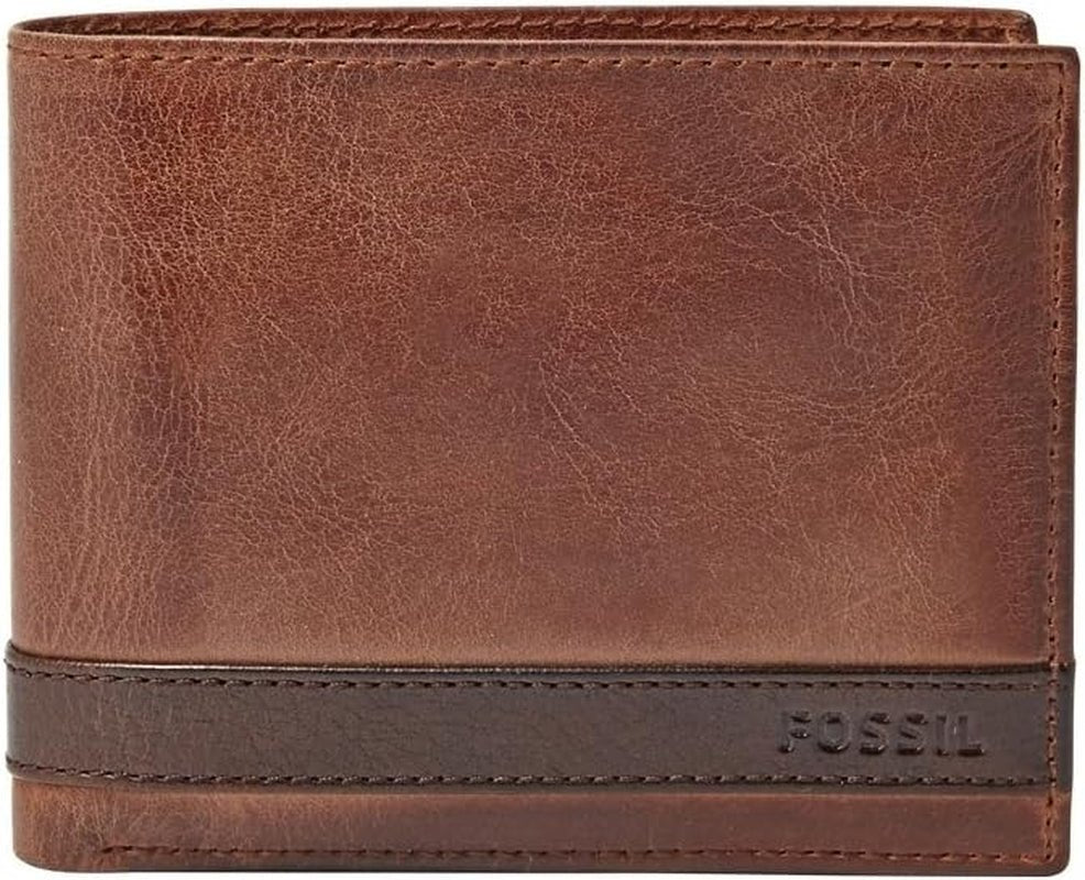 Fossil herrplånbok Quinn Läder Bifold 11,43 cm L x 2,54 cm B x 9,525 cm H Herrplånbok Naty Shop Brown