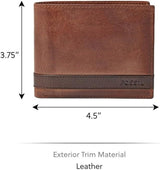 Fossil Quinn Läder Bifold-plånbok för män 11,43 cm L x 2,54 cm B x 9,525 cm H Herrplånbok Naty Shop