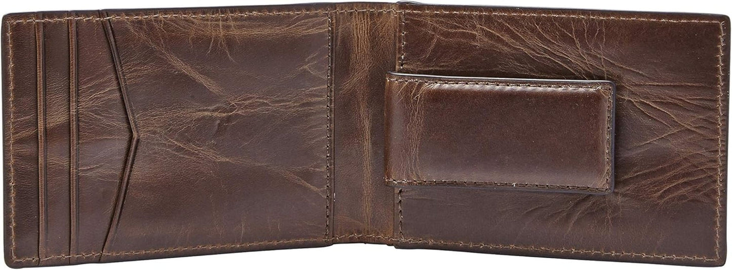 Fossil Andrew Läder Bifold-plånbok för män 11,5 cm L x 1,9 cm B x 7,7 cm H Herrplånbok Naty Shop
