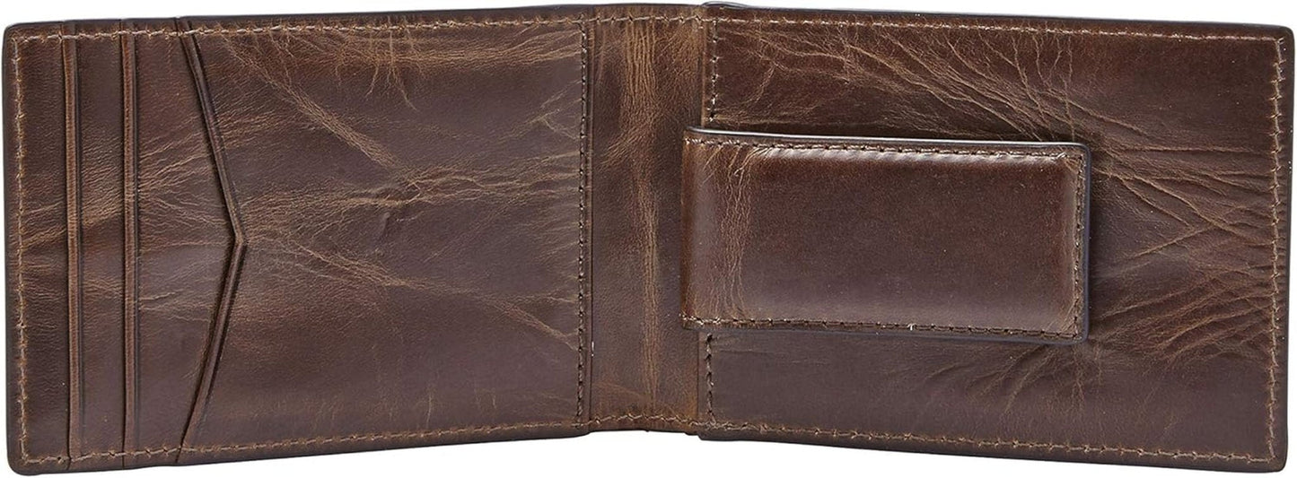 Fossil Andrew Läder Bifold-plånbok för män 11,5 cm L x 1,9 cm B x 7,7 cm H Herrplånbok Naty Shop