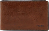 Fossil Andrew Läder Bifold-plånbok för män 11,5 cm L x 1,9 cm B x 7,7 cm H Herrplånbok Naty Shop Brown