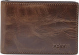 Fossil Andrew Läder Bifold-plånbok för män 11,5 cm L x 1,9 cm B x 7,7 cm H Naty Shop Herrplånbok Derrick Mörkbrun