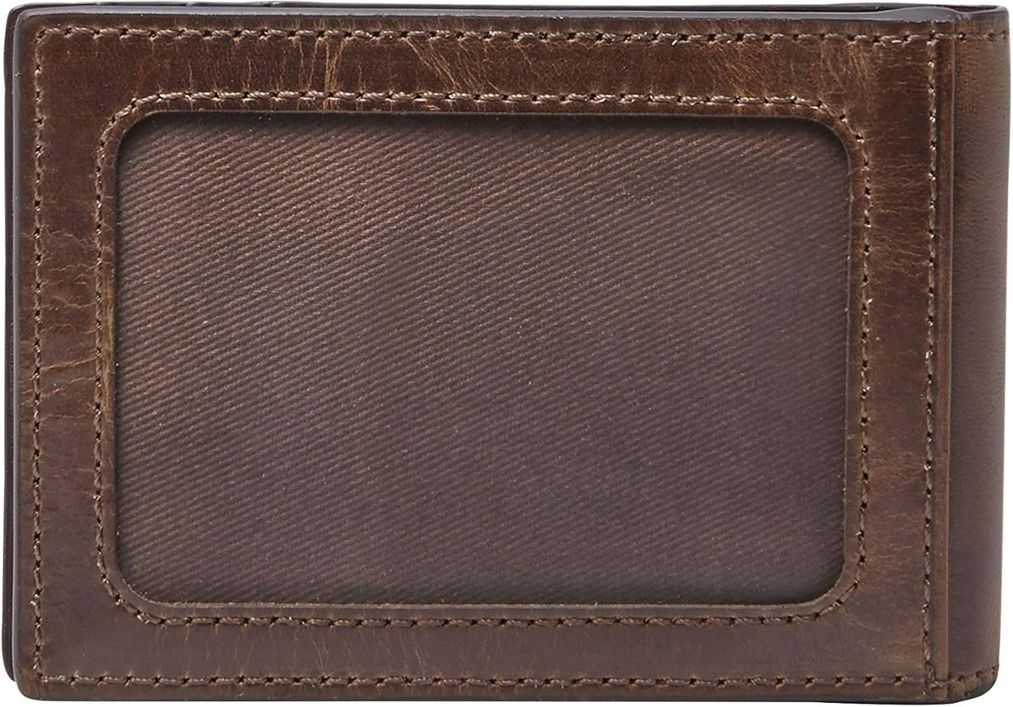 Fossil Andrew Läder Bifold-plånbok för män 11,5 cm L x 1,9 cm B x 7,7 cm H Herrplånbok Naty Shop