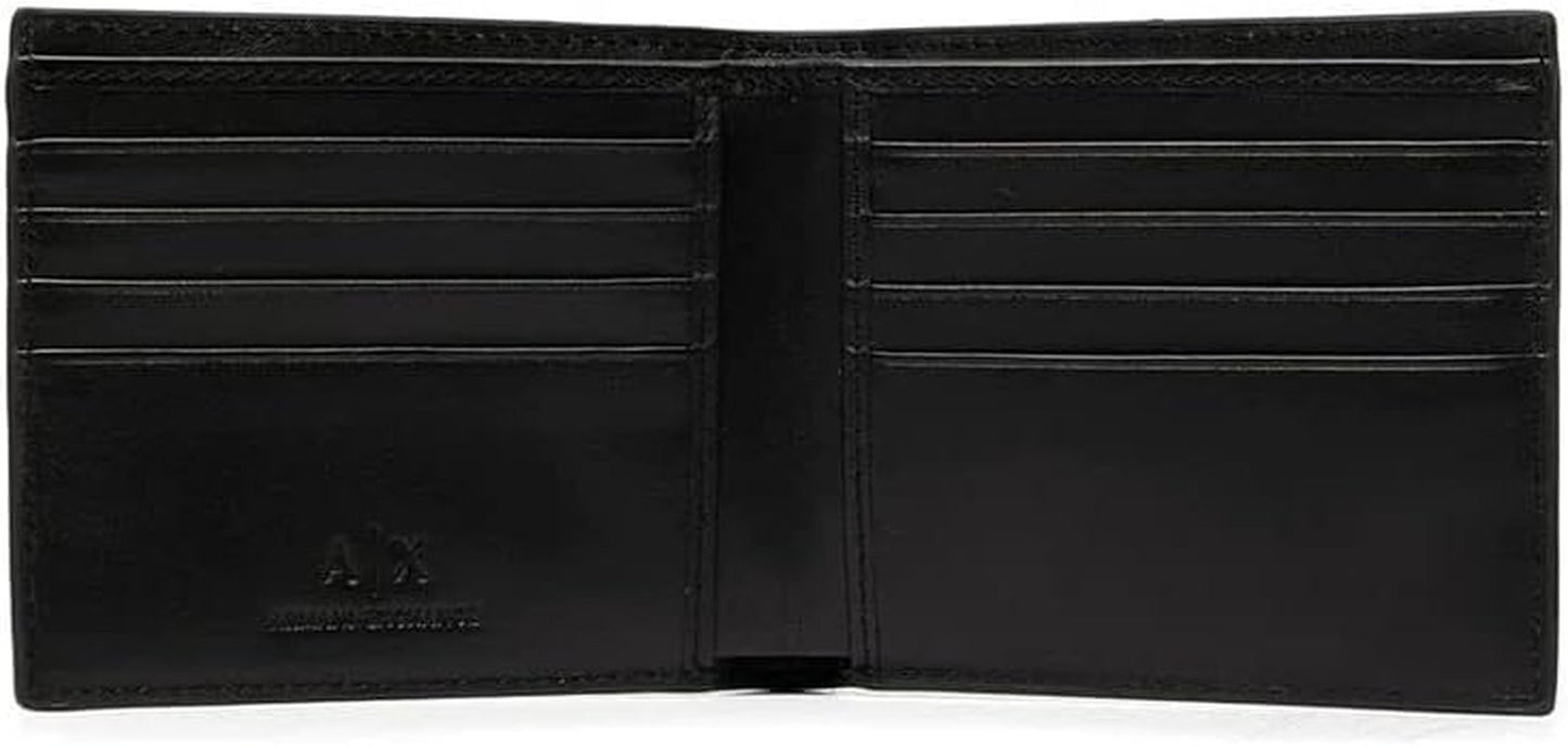 Armani Exchange A|X logotypplånbok i slätt läder, svart Herrplånbok Naty Shop