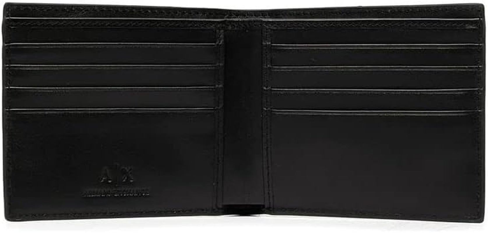 Armani Exchange A|X logotypplånbok i slätt läder, svart Herrplånbok Naty Shop