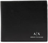 Armani Exchange A|X-logotypplånbok i slätt läder, svart Naty Shop-plånbok för män Standardtitel
