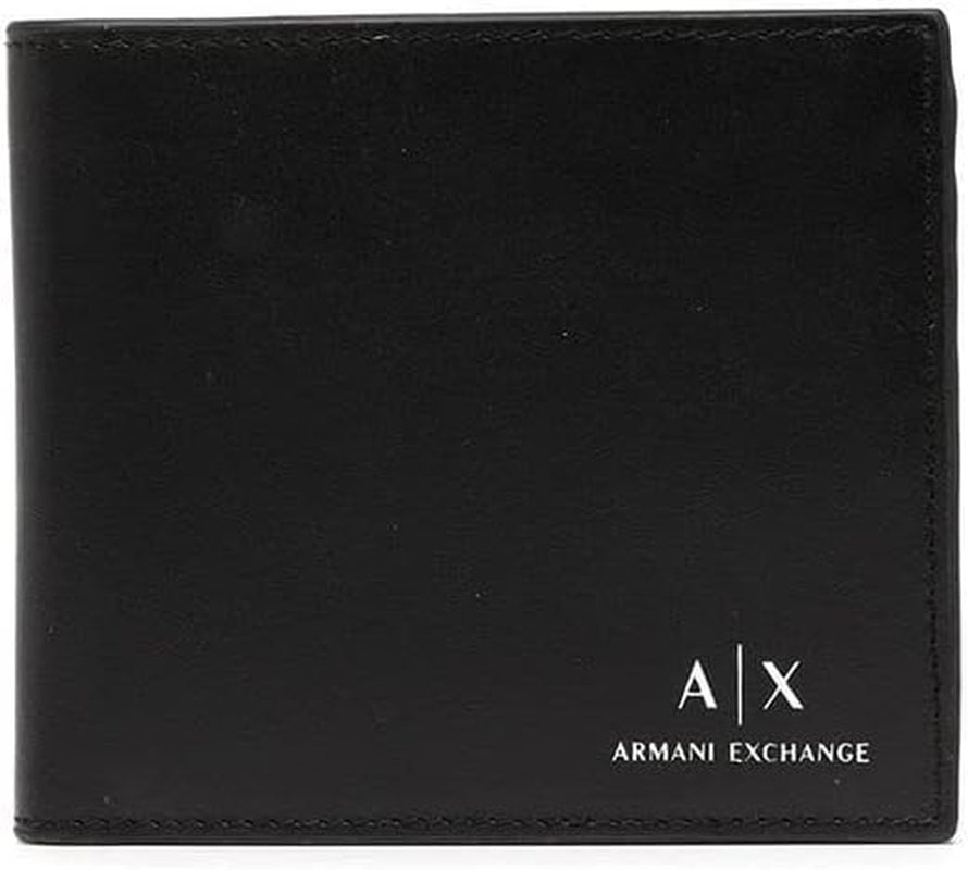 Armani Exchange A|X-logotypplånbok i slätt läder, svart Naty Shop-plånbok för män Standardtitel