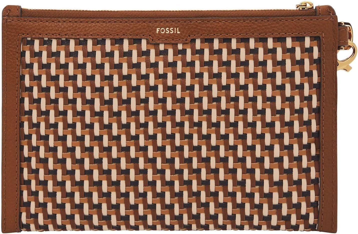 Fossil damplånbok i läder eller polyester Damplånbok Naty Shop Brunt och guld