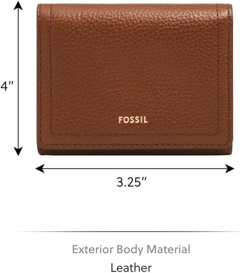 Fossil Logan Tri-Fold plånbok för kvinnor, brun Naty Shop damplånbok