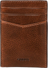 Fossil mäns Andrew läderkortplånbok Cognac 7,2 cm L x 0,5 cm B x 10 cm H ML4173222 Herrplånbok Naty Shop Standardtitel