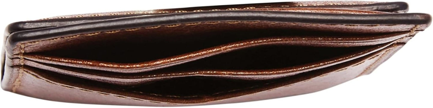 Fossil Andrew-plånbok för män, plånbok i konjakläder 7,2 cm L x 0,5 cm B x 10 cm H ML4173222 Plånbok för män Naty Shop