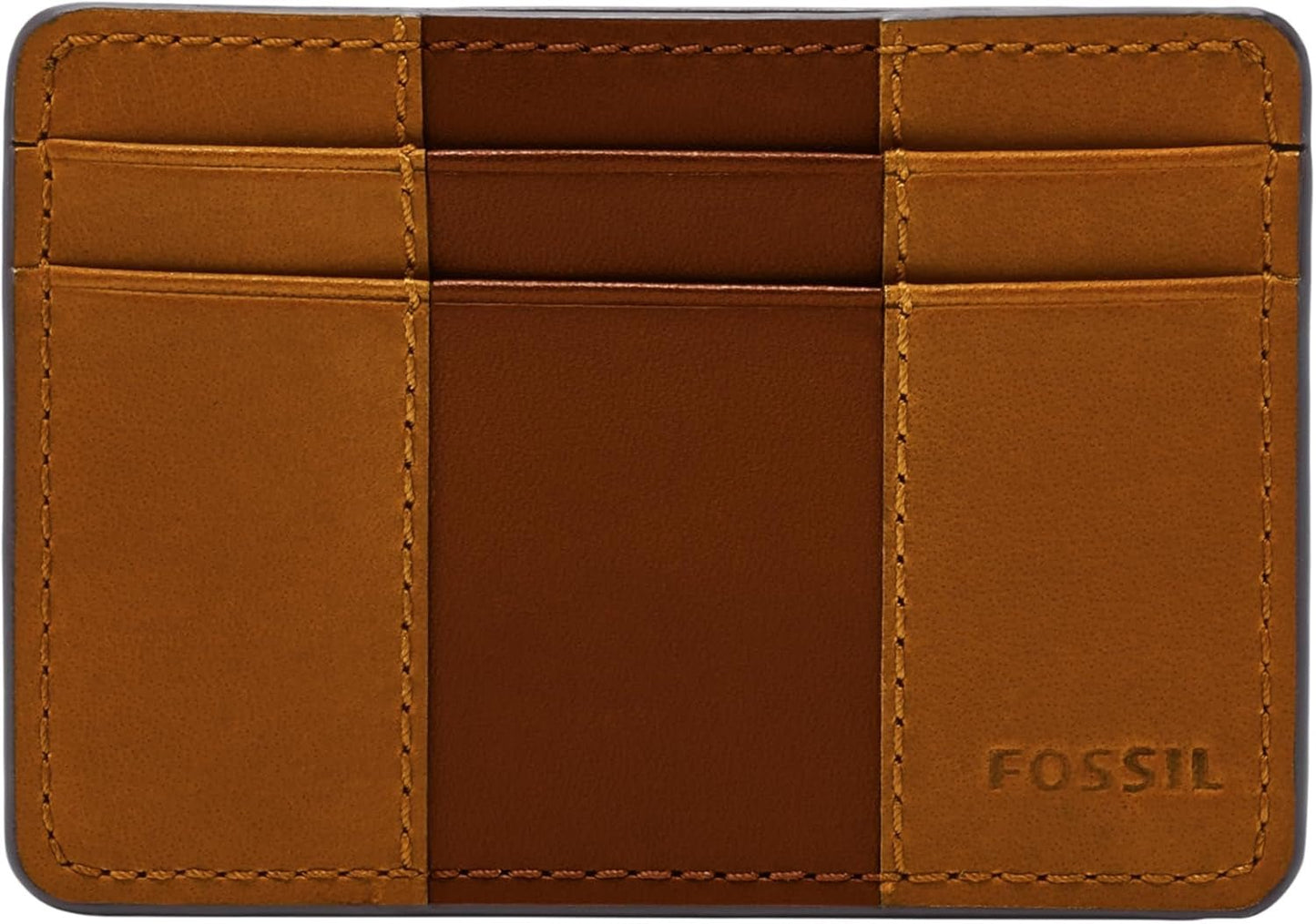 Fossil Everett plånbok för män läder/PVC Medium Brun korthållare 10,2 cm L x 0,6 cm B x 7,0 cm H ML4398210 Naty Shop Herrplånbok Brun