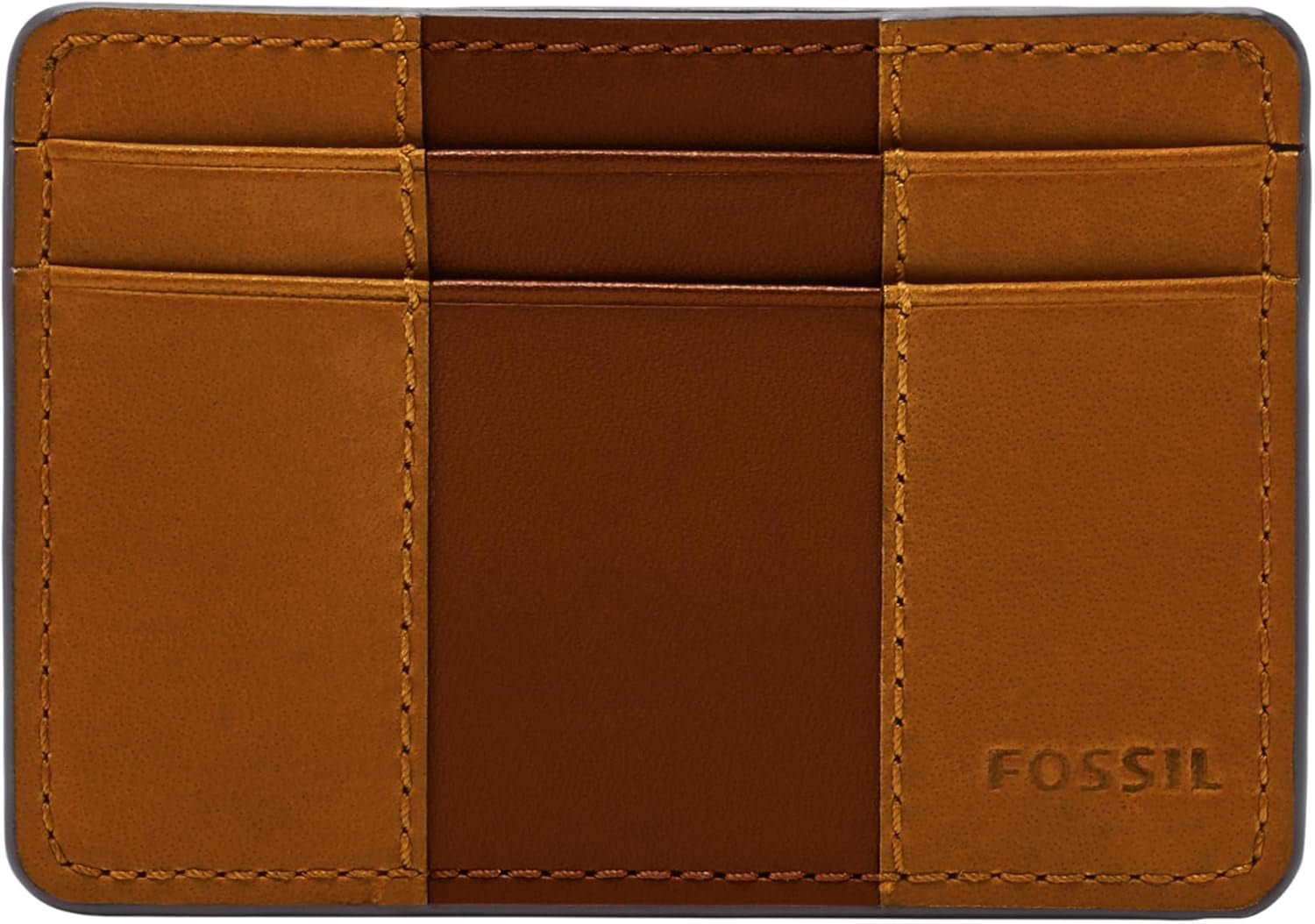 Fossil Everett plånbok för män läder/PVC Medium Brun korthållare 10,2 cm L x 0,6 cm B x 7,0 cm H ML4398210 Naty Shop Herrplånbok Brun