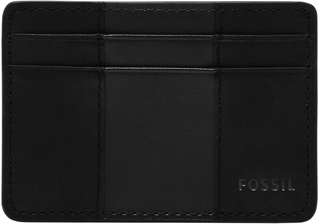 Fossil Everett plånbok för män Läder/PVC Medium Brun korthållare 10,2 cm L x 0,6 cm B x 7,0 cm H ML4398210 Naty Shop Herrplånbok Svart