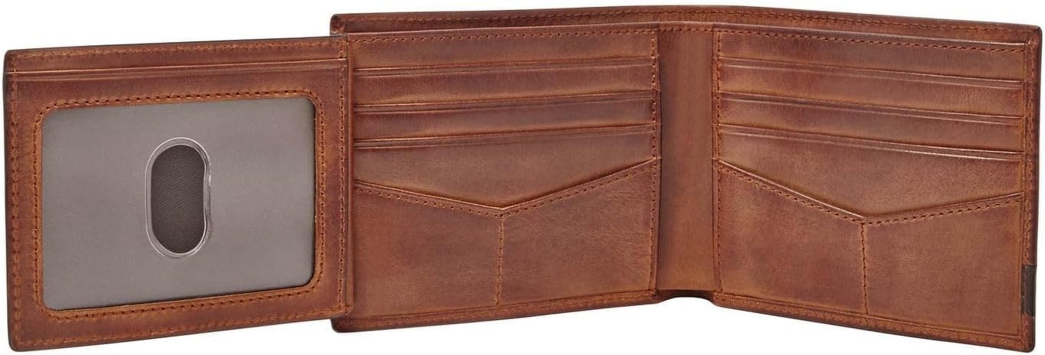 Fossil Quinn-plånbok för män - 100 % brunt dubbelsidigt läder 11,5 cm L x 2 cm B x 9 cm H ML3644200 Plånbok för män Naty Shop