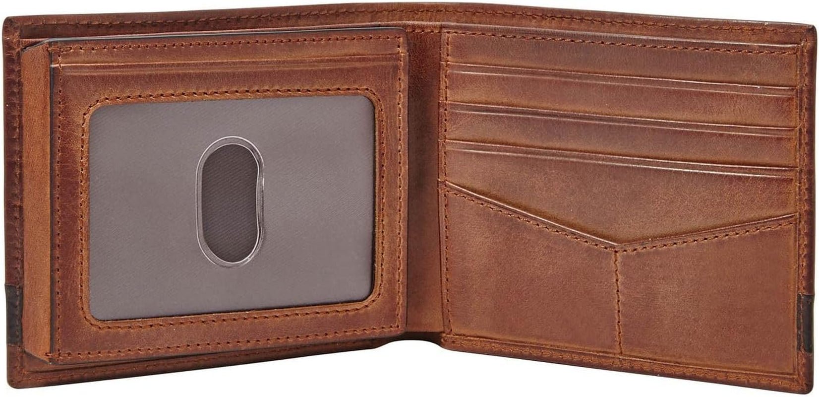 Fossil Quinn-plånbok för män - 100 % brunt dubbelsidigt läder 11,5 cm L x 2 cm B x 9 cm H ML3644200 Plånbok för män Naty Shop