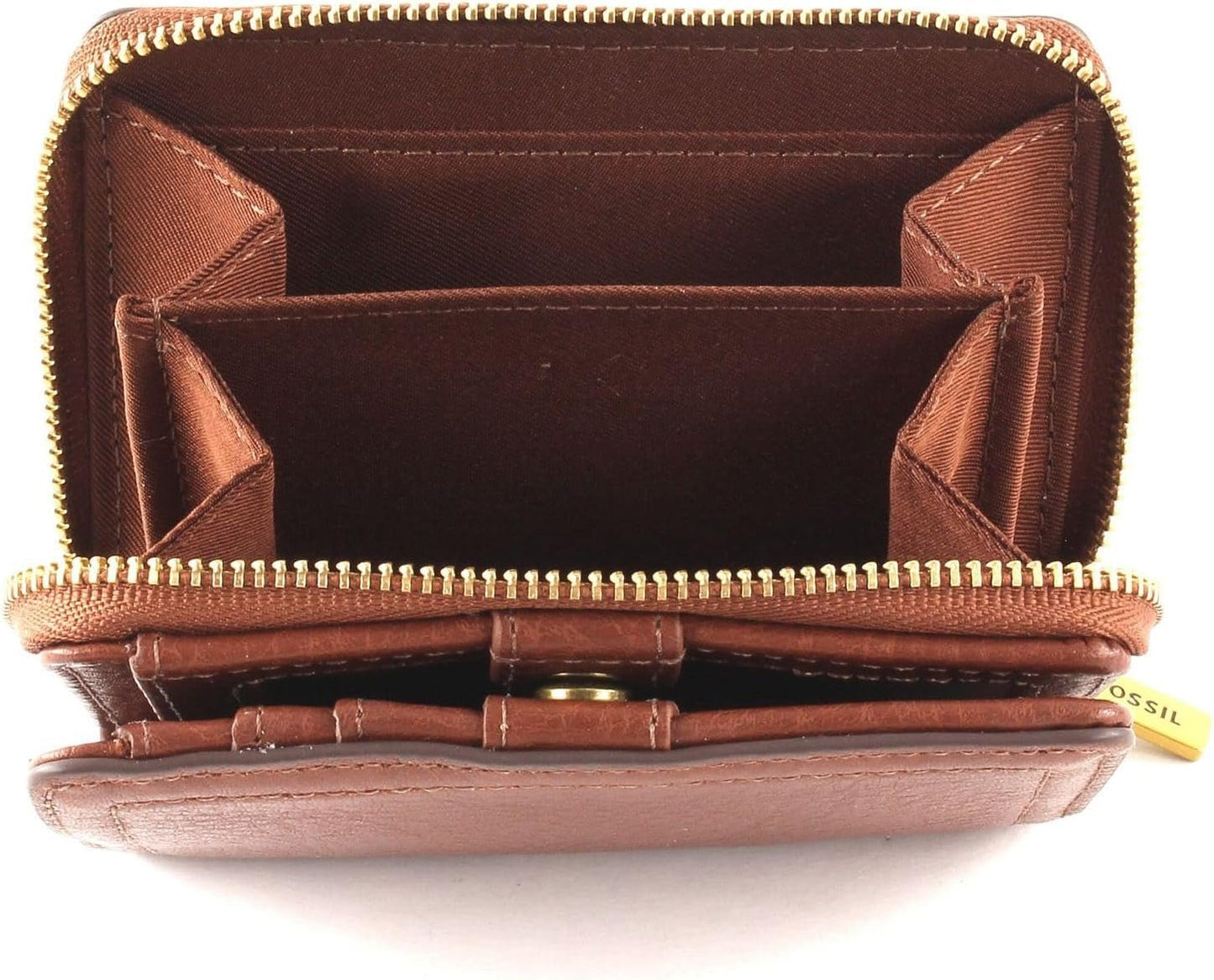 Fossil kvinnlig Logan multifunktionell brun läderplånbok 11,1 cm L x 2,5 cm B x 8,9 cm H SL7923200 Damplånbok Naty Shop