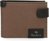 Pepe Jeans Hilltop horisontell plånbok med klickstängning, unik herrplånbok Naty Shop Brown