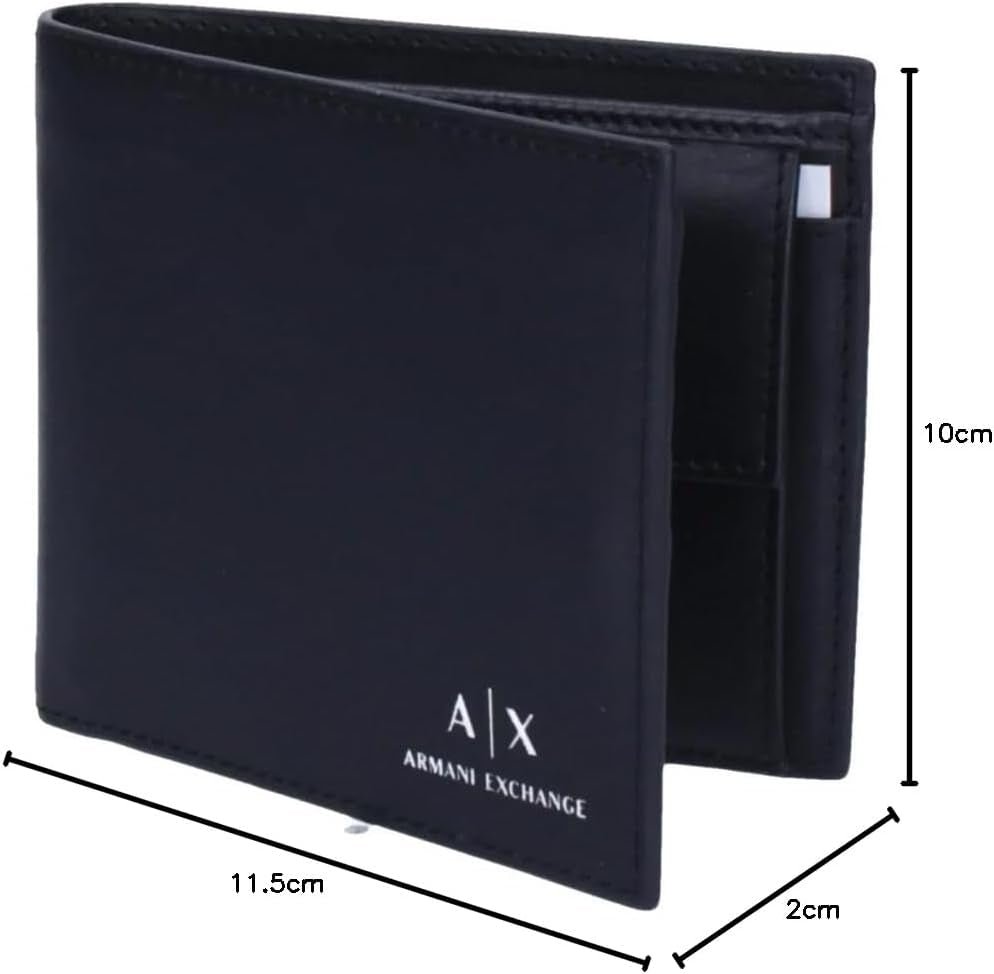 Armani Exchange Essential plånbok för män Enkel logotyptryck Svart plånbok för män Naty Shop