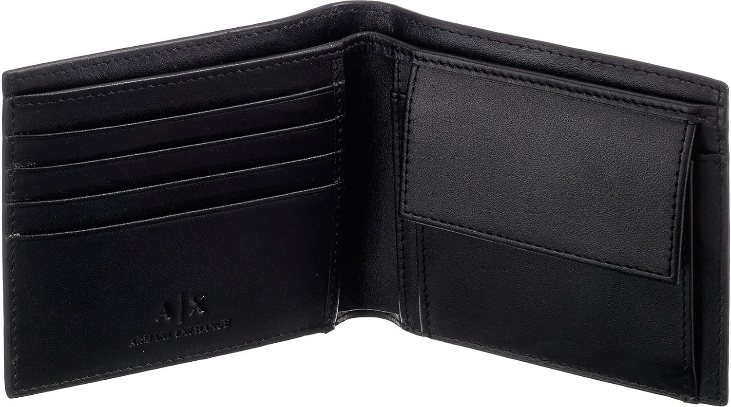 Armani Exchange Essential plånbok för män Enkel logotyptryck Svart plånbok för män Naty Shop