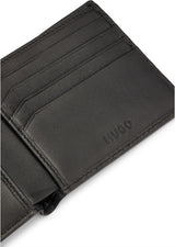 HUGO Tibby 8cc plånbok för män i nappaläder med svart logotyp Stck plånbok för män Naty Shop