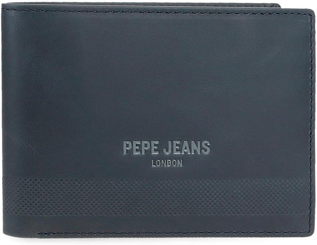 Pepe Jeans Herrplånbok Blå 11,5 x 8 x 1 cm Läder RFID-skyddad plånbok med myntficka Herrplånbok Naty Shop Standardtitel