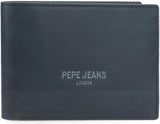 Pepe Jeans Herrplånbok Blå 11,5 x 8 x 1 cm Läder RFID-skyddad plånbok med myntficka Herrplånbok Naty Shop Standardtitel
